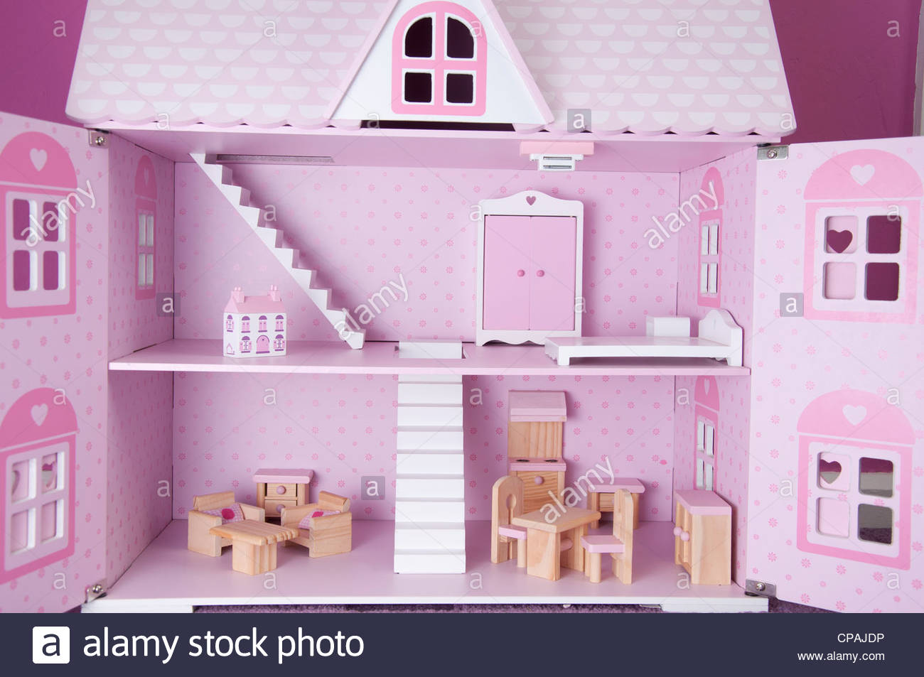 Pink Dolls House Stock Photo