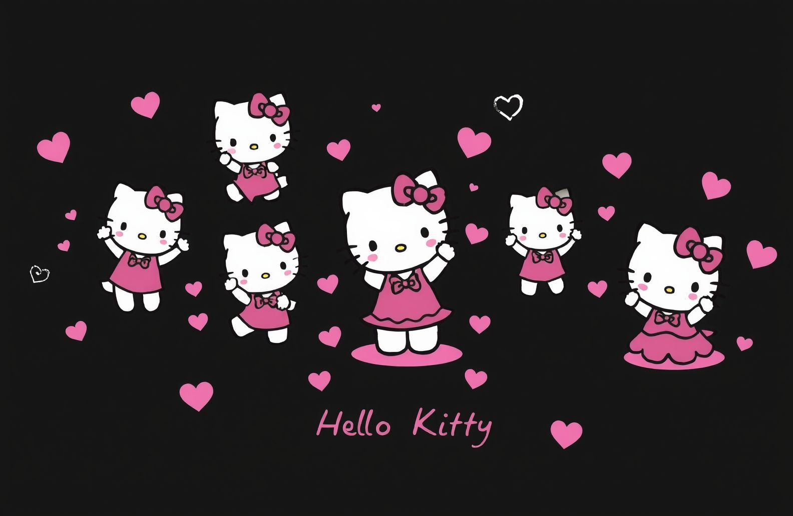 Hello Kitty Black And Pink Wallpaper