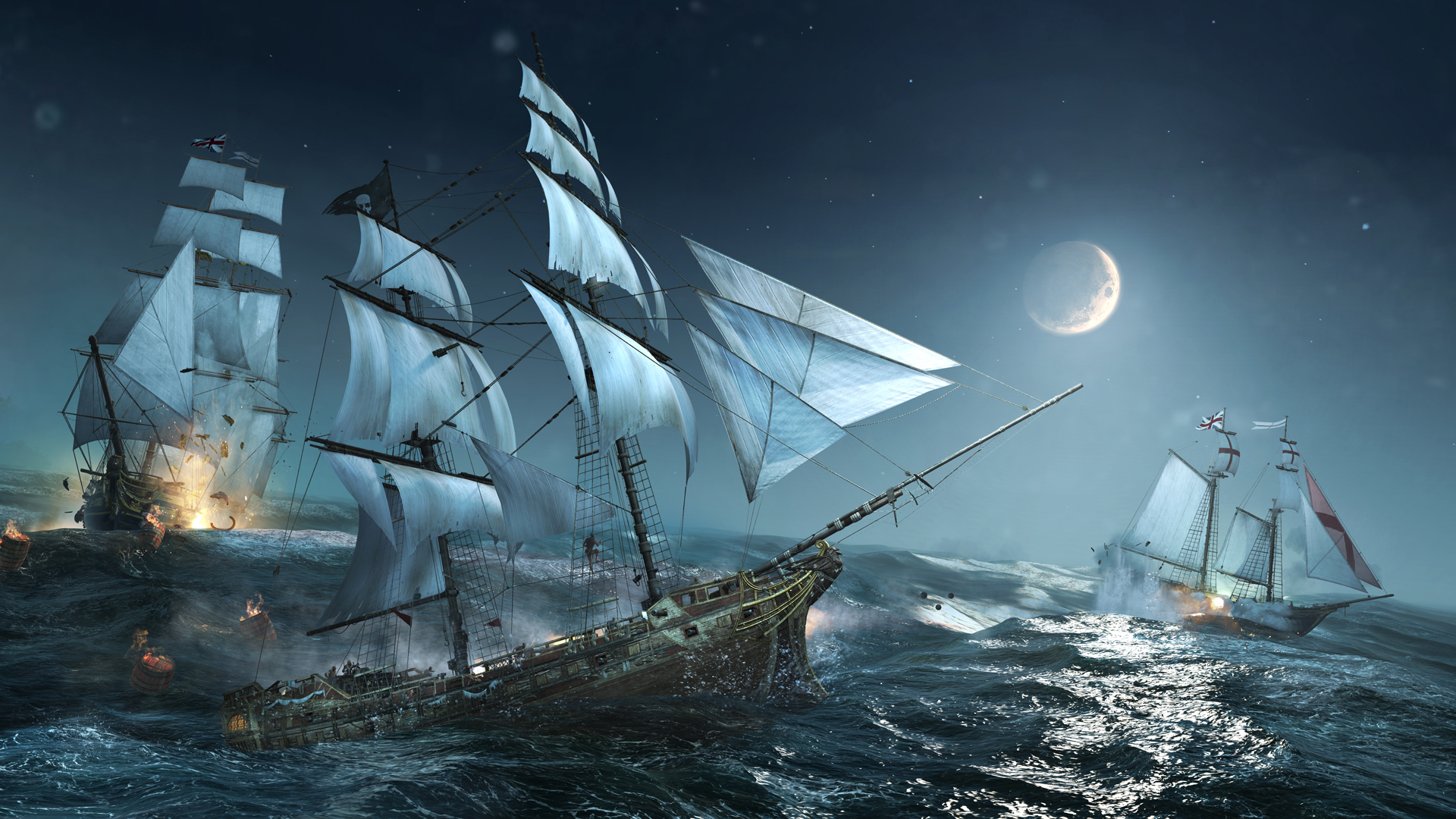 Pirate Ship Battle Wallpaper Beautiful Sea
