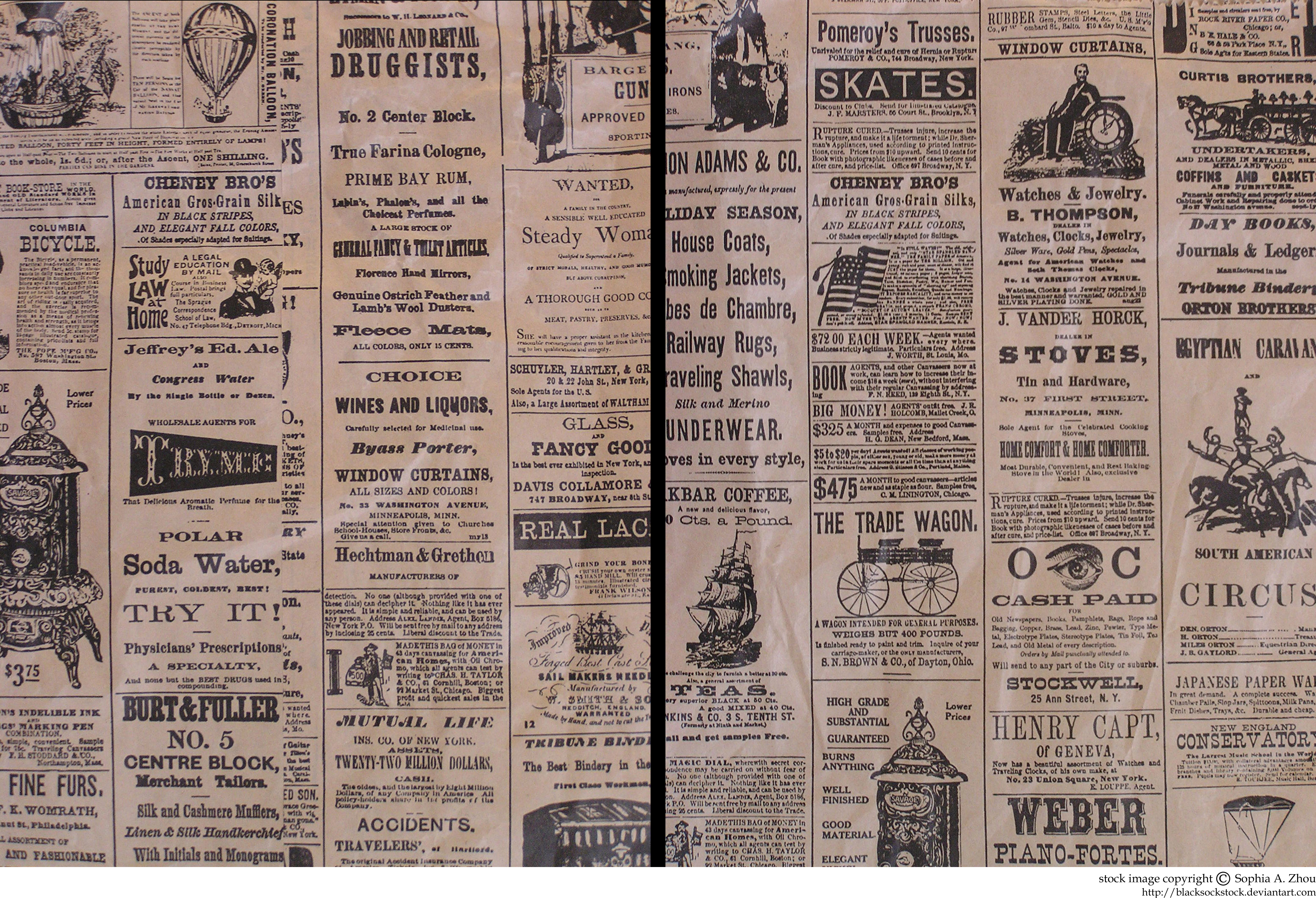 Vintage Newspaper Ad Wallpaper  Sepia Brown  Designer Wallcoverings and  Fabrics