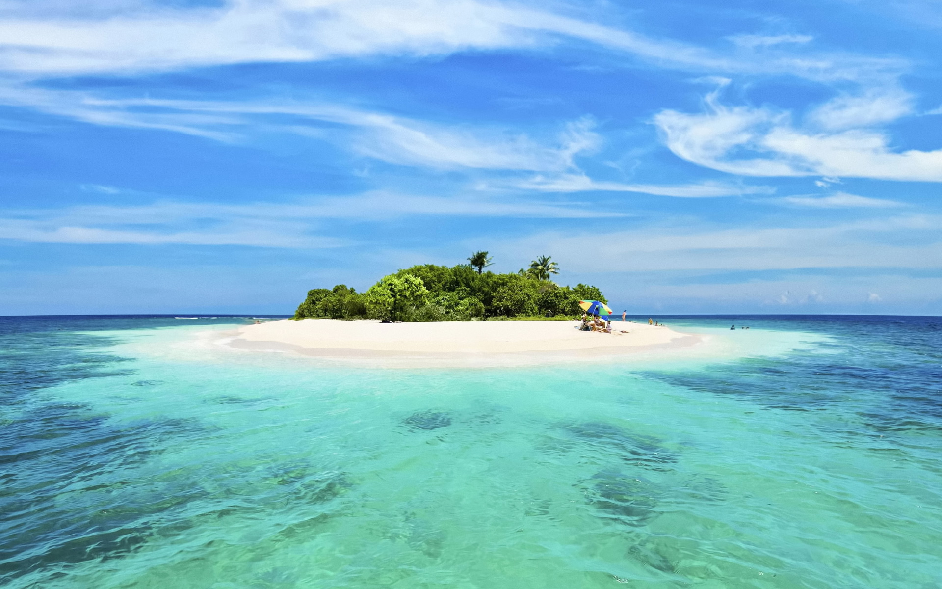 Sandy Island In The Middle Of Ocean Wallpaper Beach