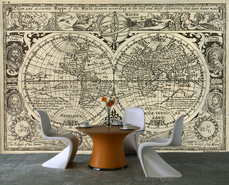 Free download World Map Decorating photo wall Mural wallpaper peel and