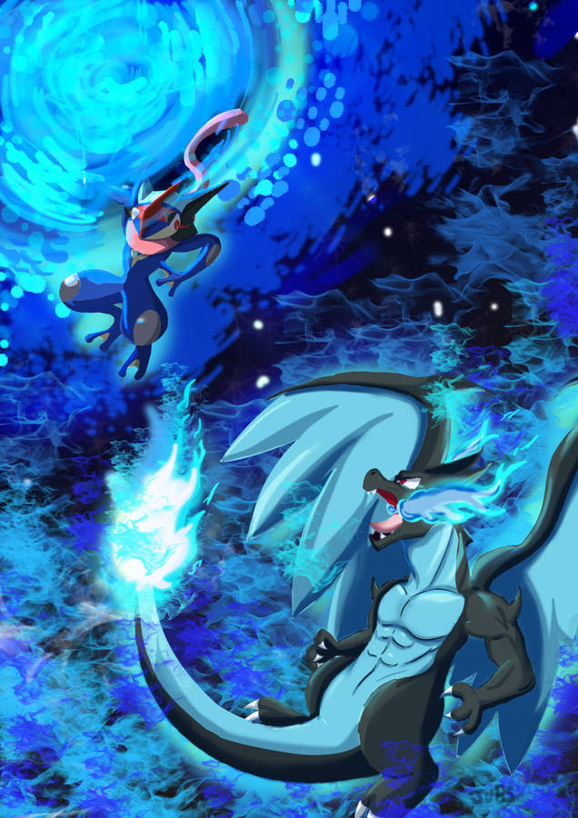 Greninja ash vs Mega Charizard Anime Wallpaper ID:4981