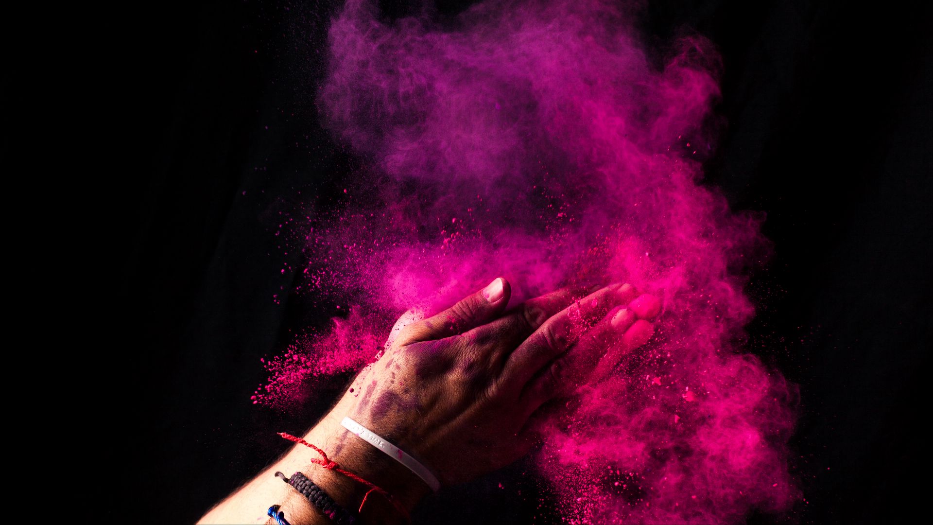 Wallpaper Paint Holi Hands Colorful Full HD HDtv