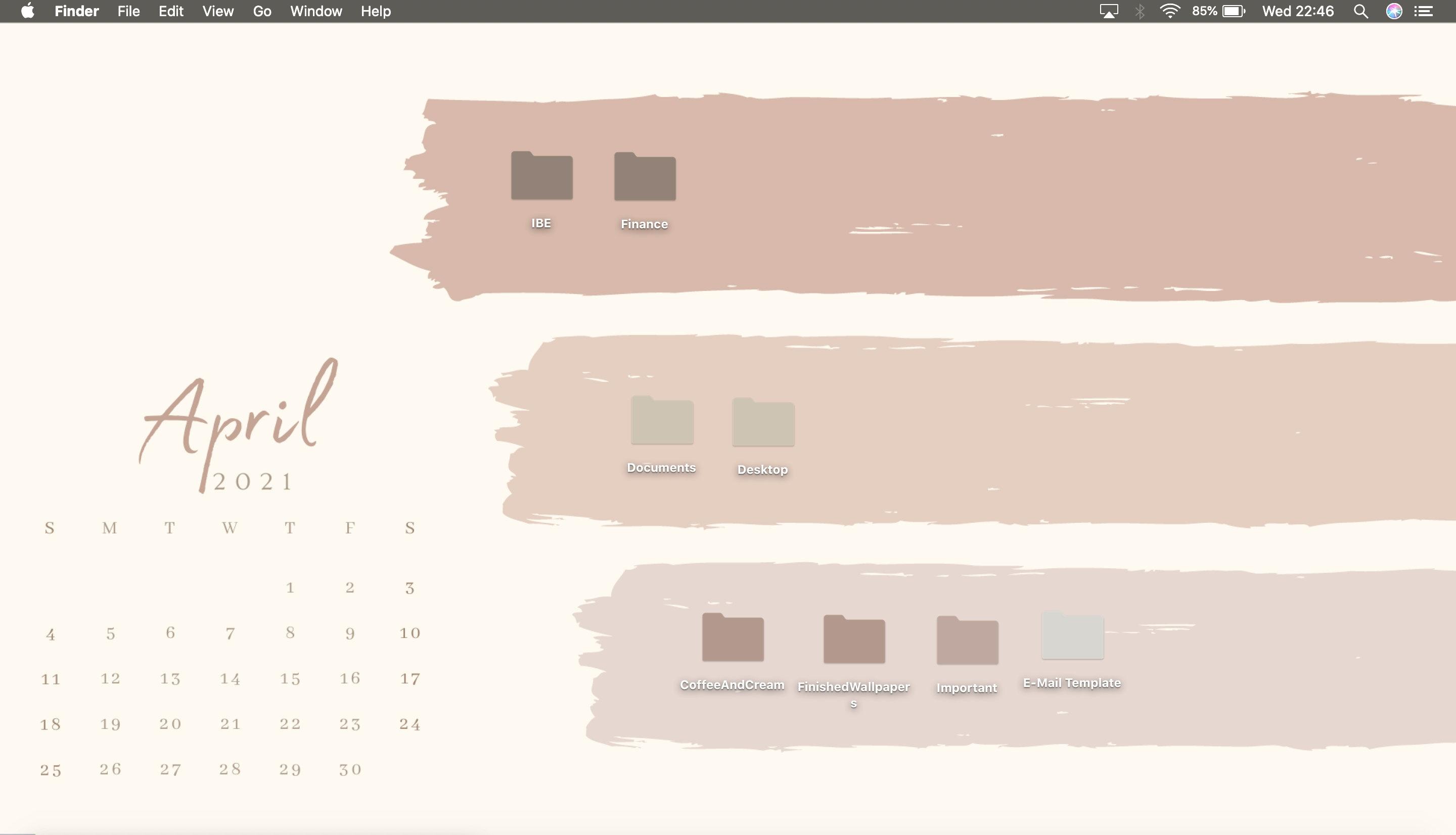 Calendar Wallpaper Desktop Organiser With Folder