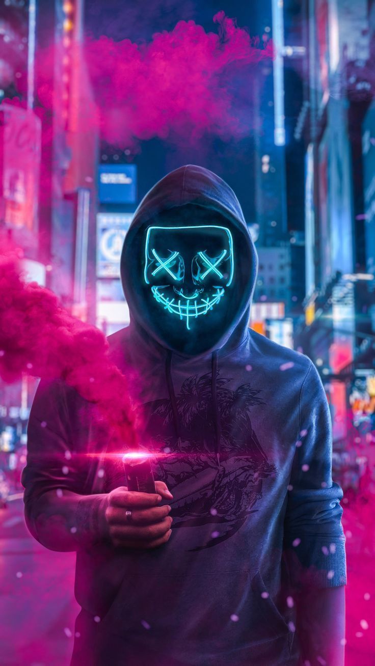 Neon Mask Boy Wallpaper For Homescreen Lockscreen