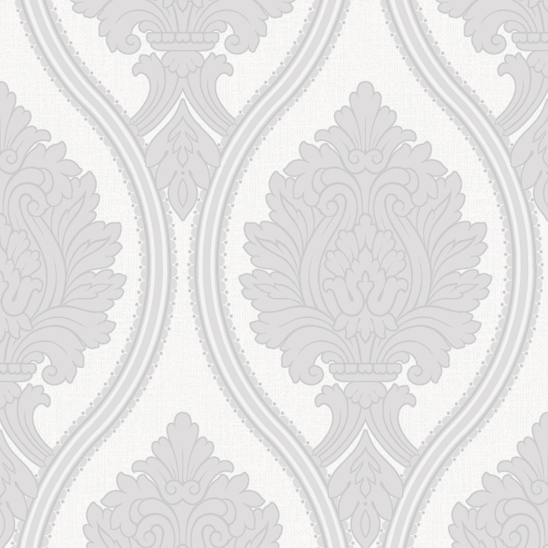 Arthouse Corona Damask Wallpaper In Silver And Grey