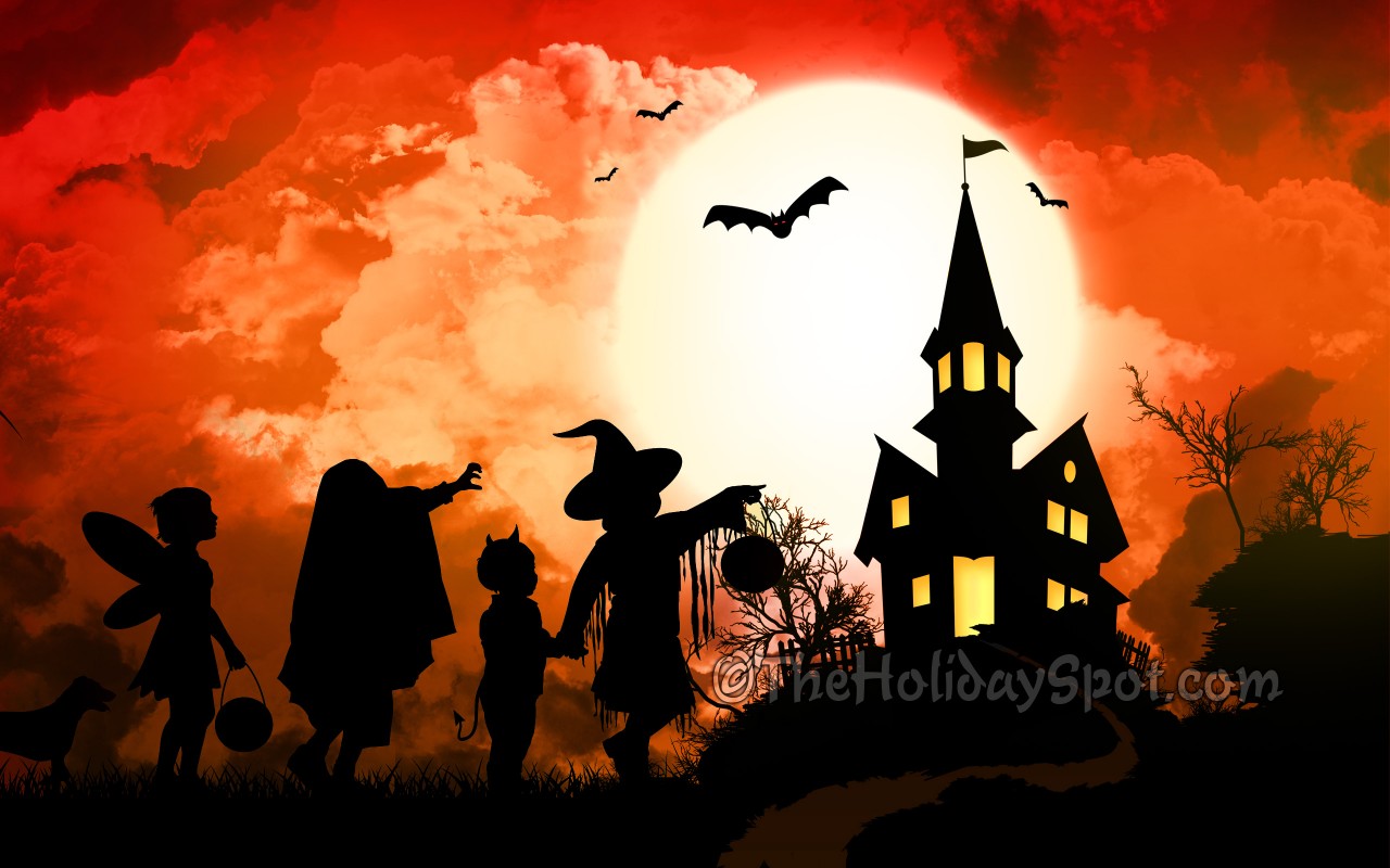 Spooky House Happy Halloween Wallpaper