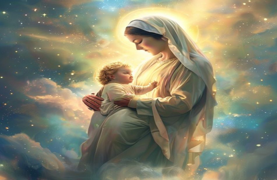 Mother Mary With Baby Jesus Wallpaper