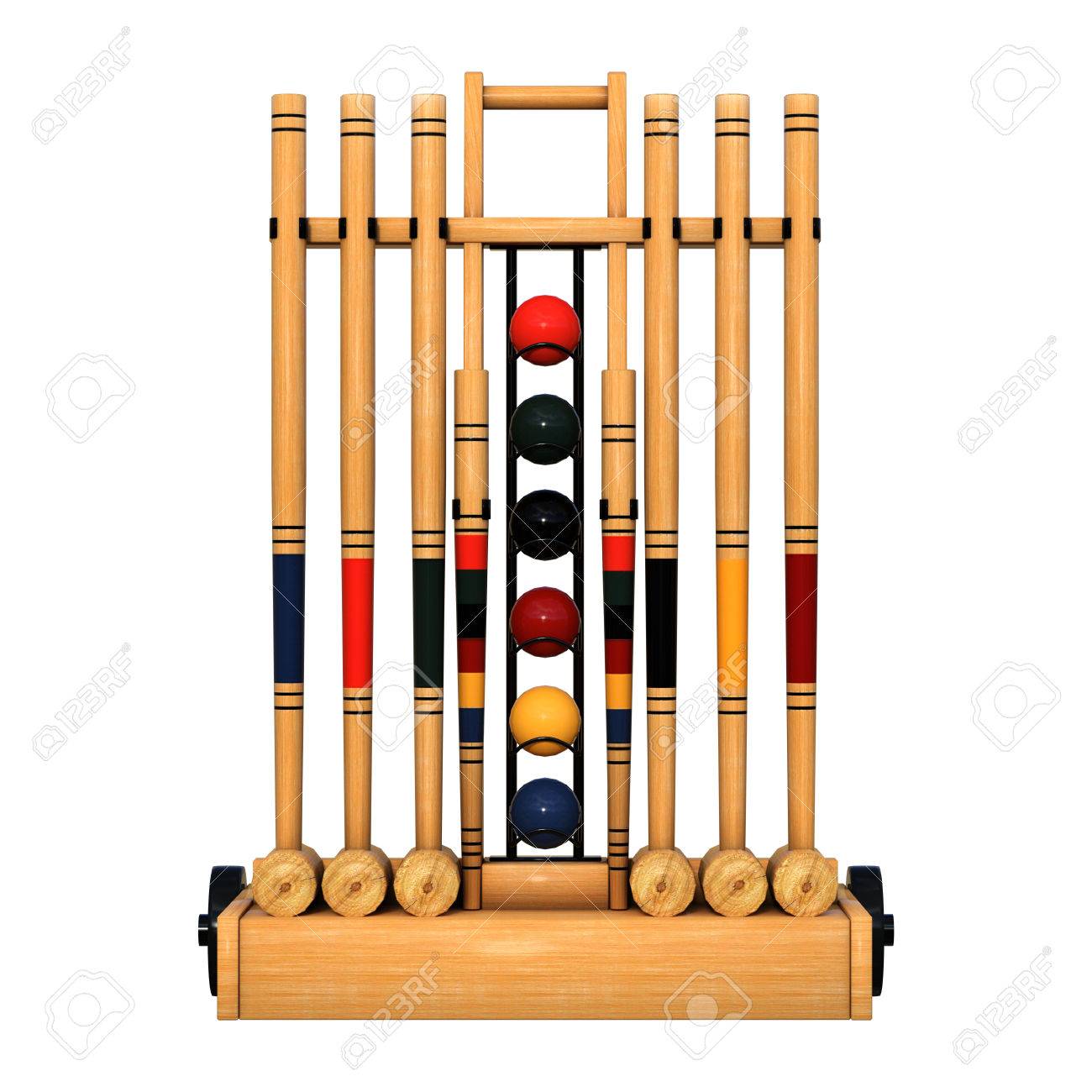 3d Rendering Of A Croquet Stand Isolated On White Background Stock