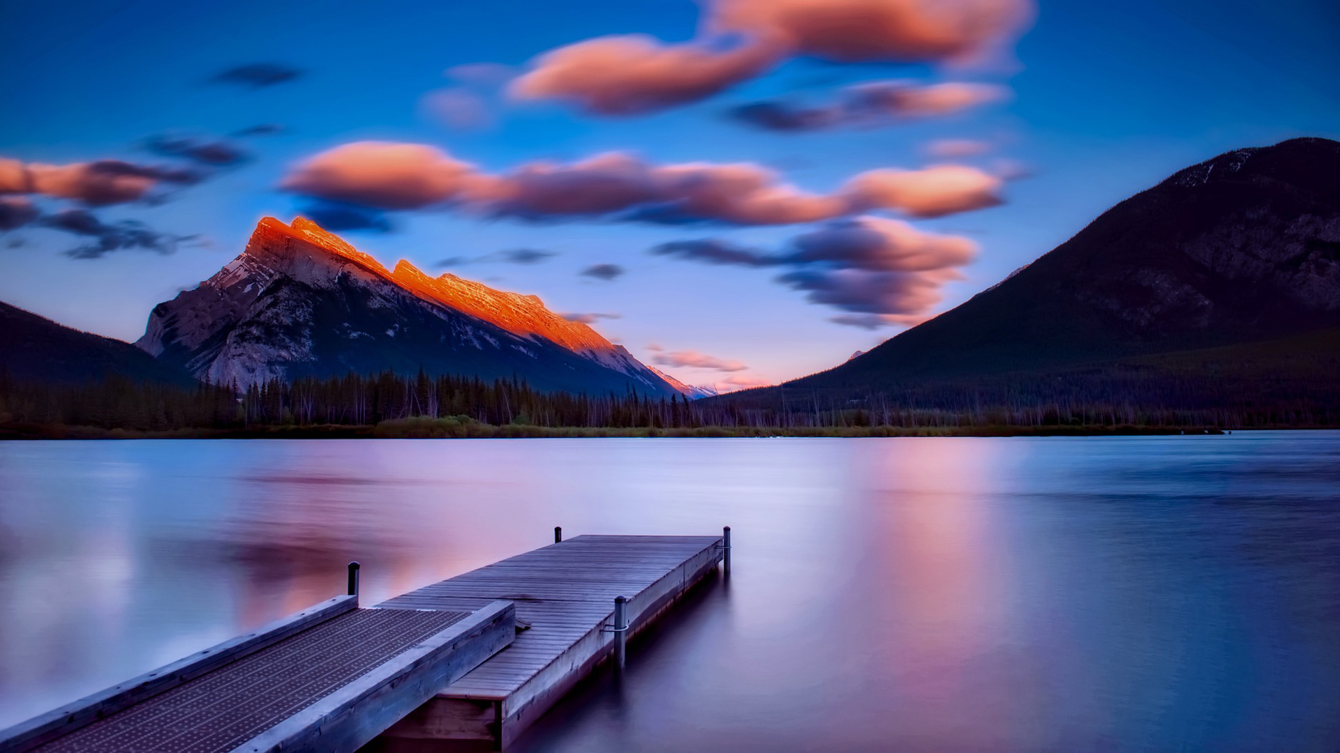 Dock Side Mountains Sky Landscape Laptop Full HD 1080p 4k Wallpaper Image