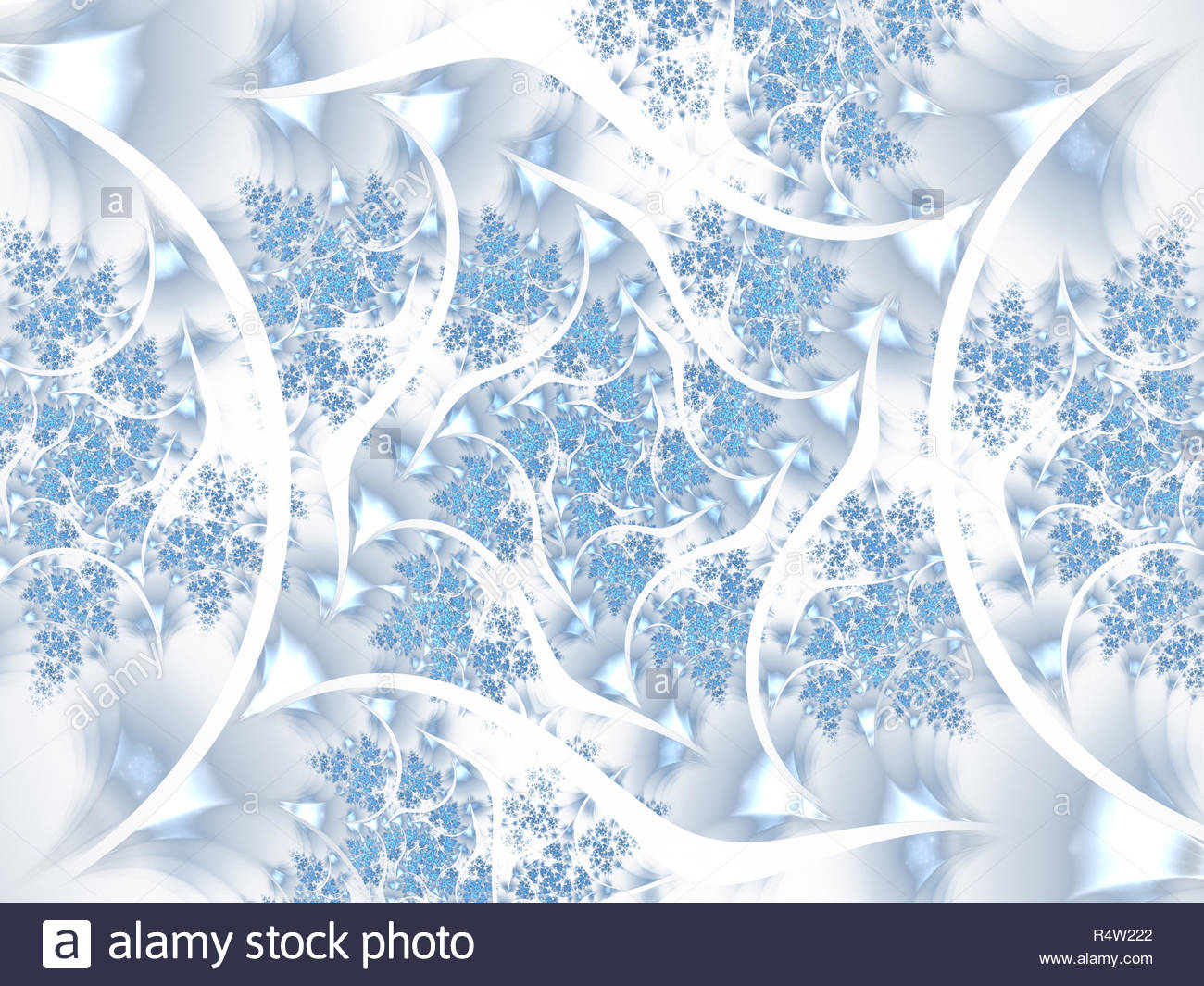 Fractal Snow Flakes Winter Background With Snowflakes Forming