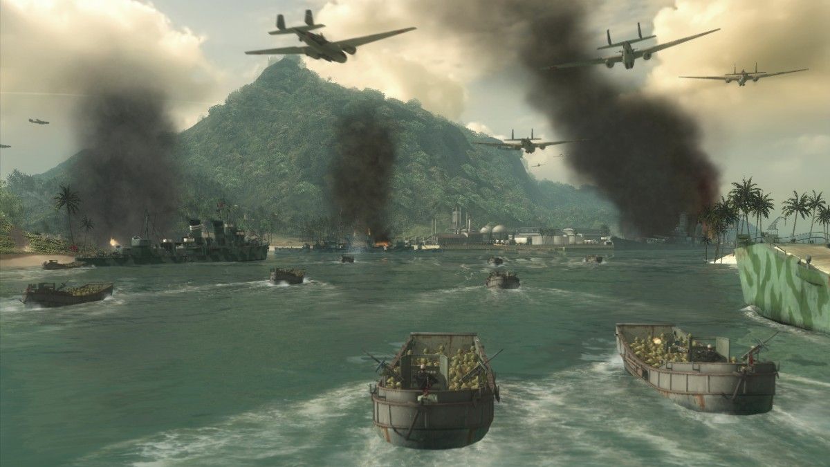 Troops Disembark Battlestations Pacific Background Image