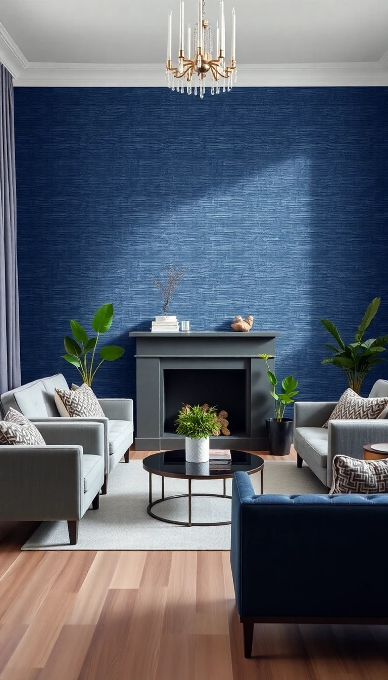 Navy Seagrass Wallpaper