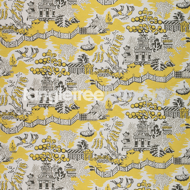 Luzon Wallpaper From Thibaut F936109 Grey And Lemon