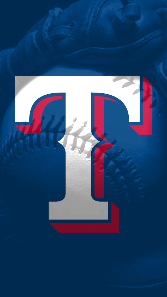 Texas Rangers Logo And Baseball iPhone Wallpaper