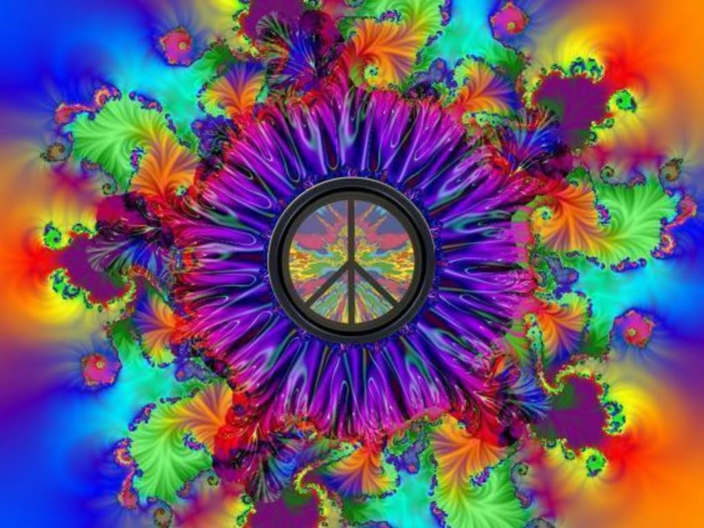 Peace Love Psychedelic Background Wallpaper