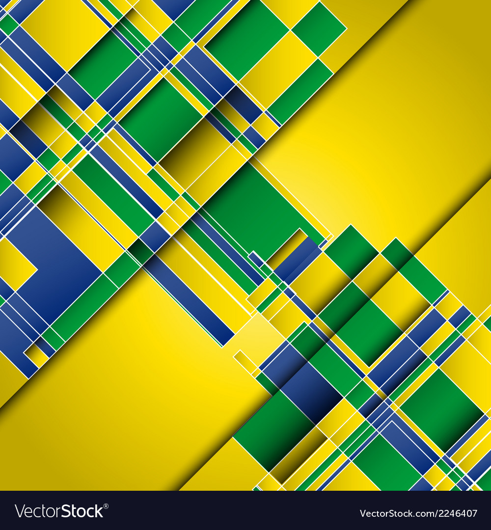 Abstract Design Background Using Brazil Flag Vector Image