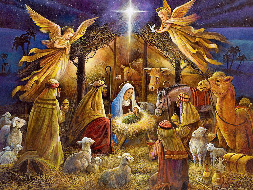 Christmas Wallpaper Nativity Scene Wallpaper9
