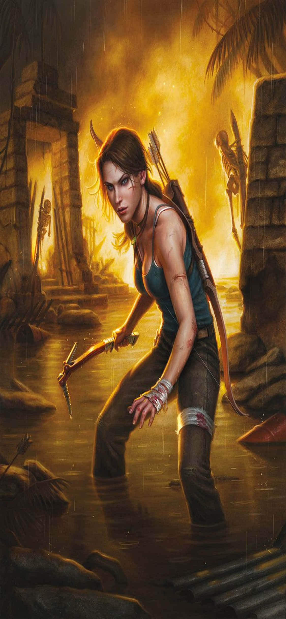 iPhone X Rise Of The Tomb Raider Background Wallpaper
