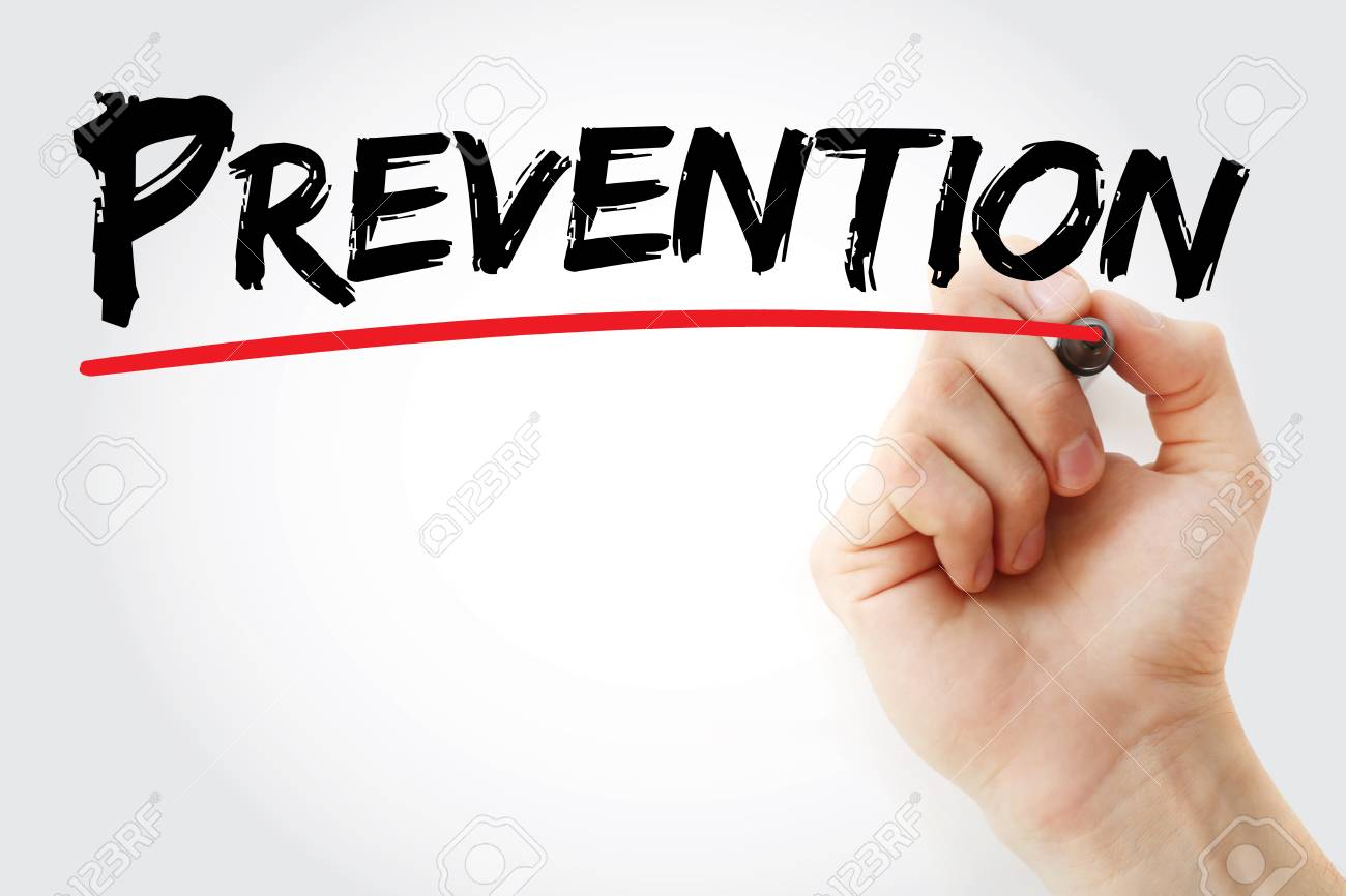 Hand Writing Prevention With Marker Health Concept Background