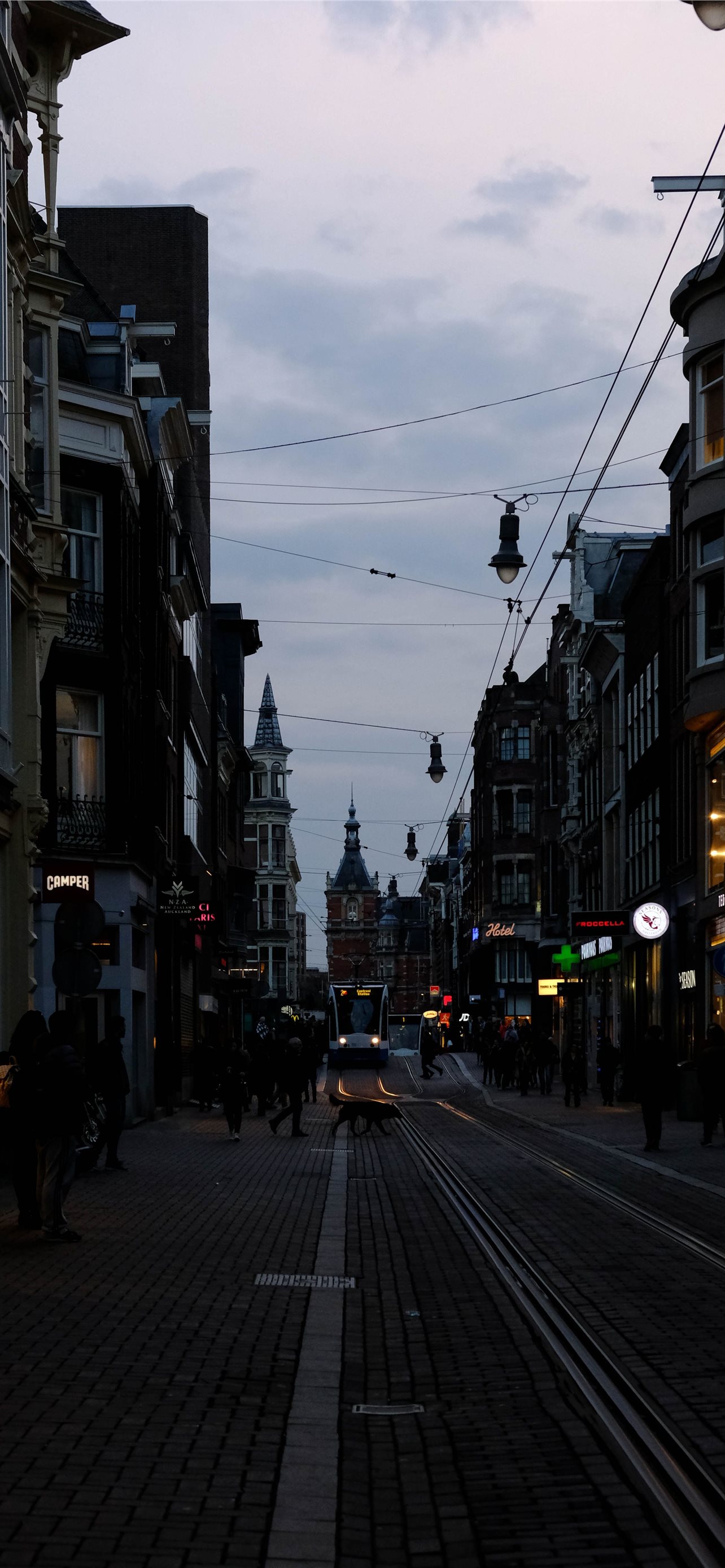 Street Amsterdam Evening Town Capital City iPhone Wallpaper