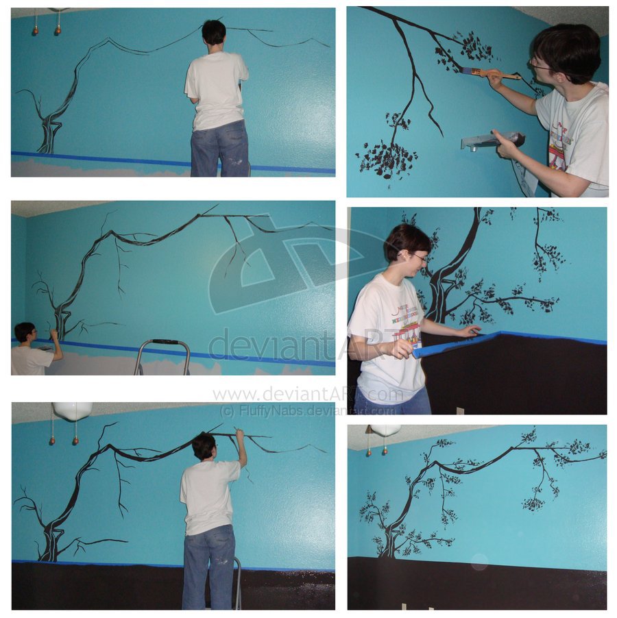 Url Fluffynabs Deviantart Art Cherry Tree Mural
