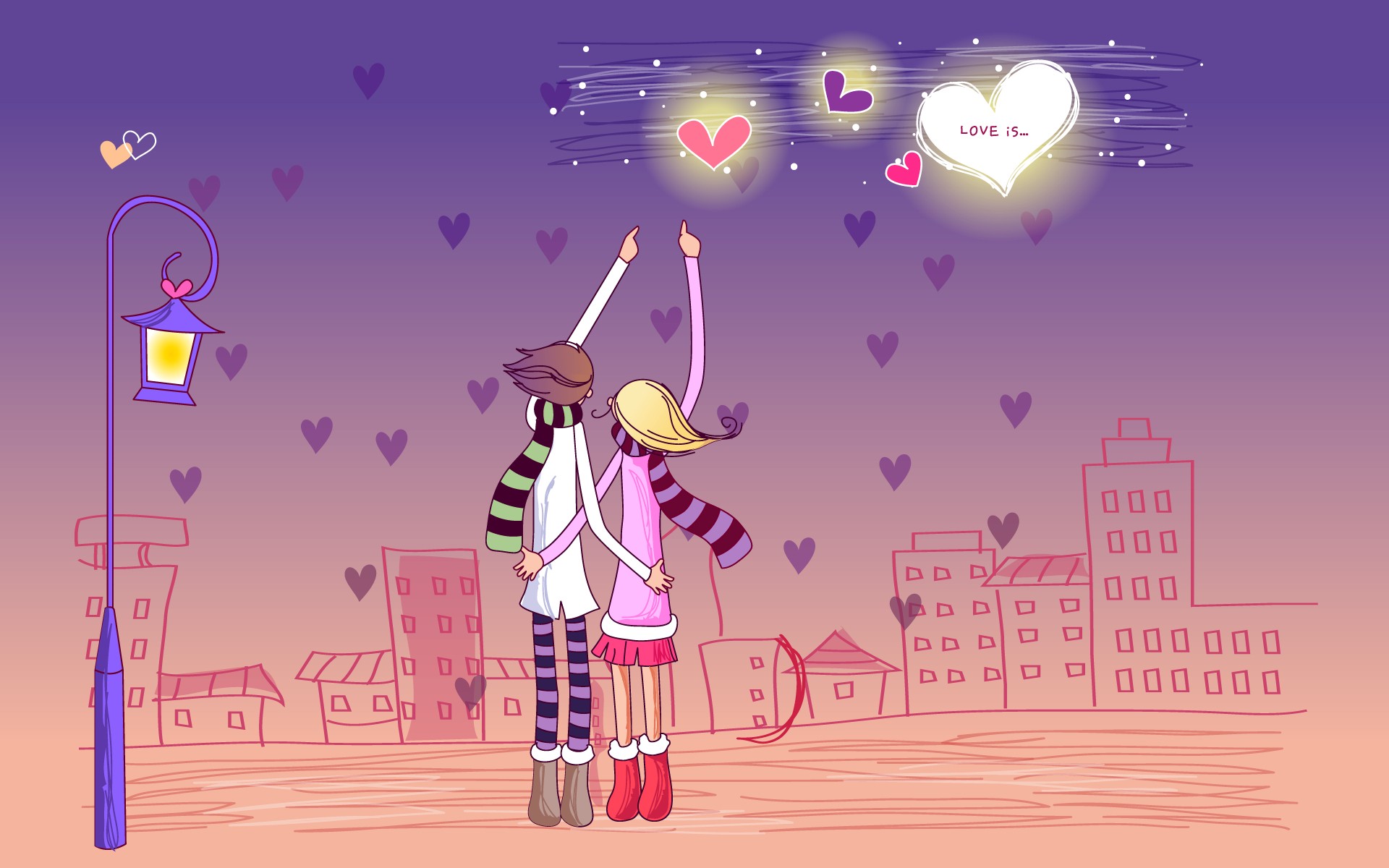 Cartoon Emo Valentine Day HD Background Image Windows Mac Apple