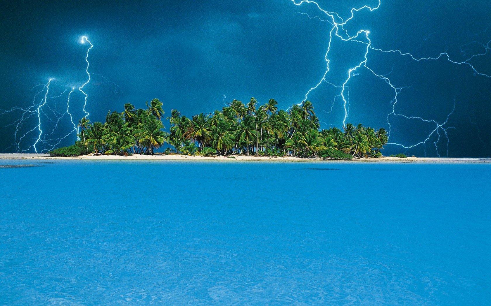 wallpapers wallpaper 17755 nature lightning storm over tropical island