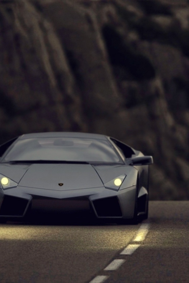 Black Lamborghini Reventon At Night iPhone Wallpaper