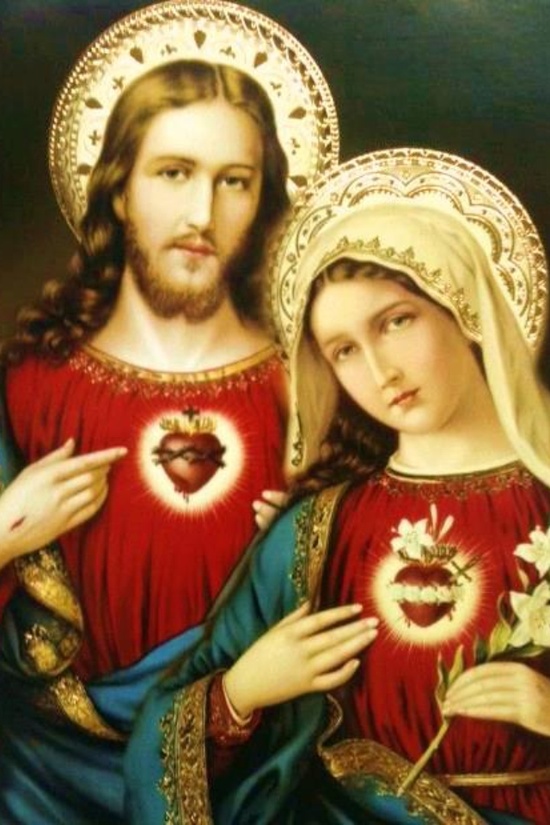 Free download Sacred and Immaculate Hearts Sacred Heart Of Jesus And Mary  Wallpaper [550x825] for your Desktop, Mobile & Tablet | Explore 60+ Sacred  Heart Of Jesus Wallpaper | Wallpaper Of Jesus,