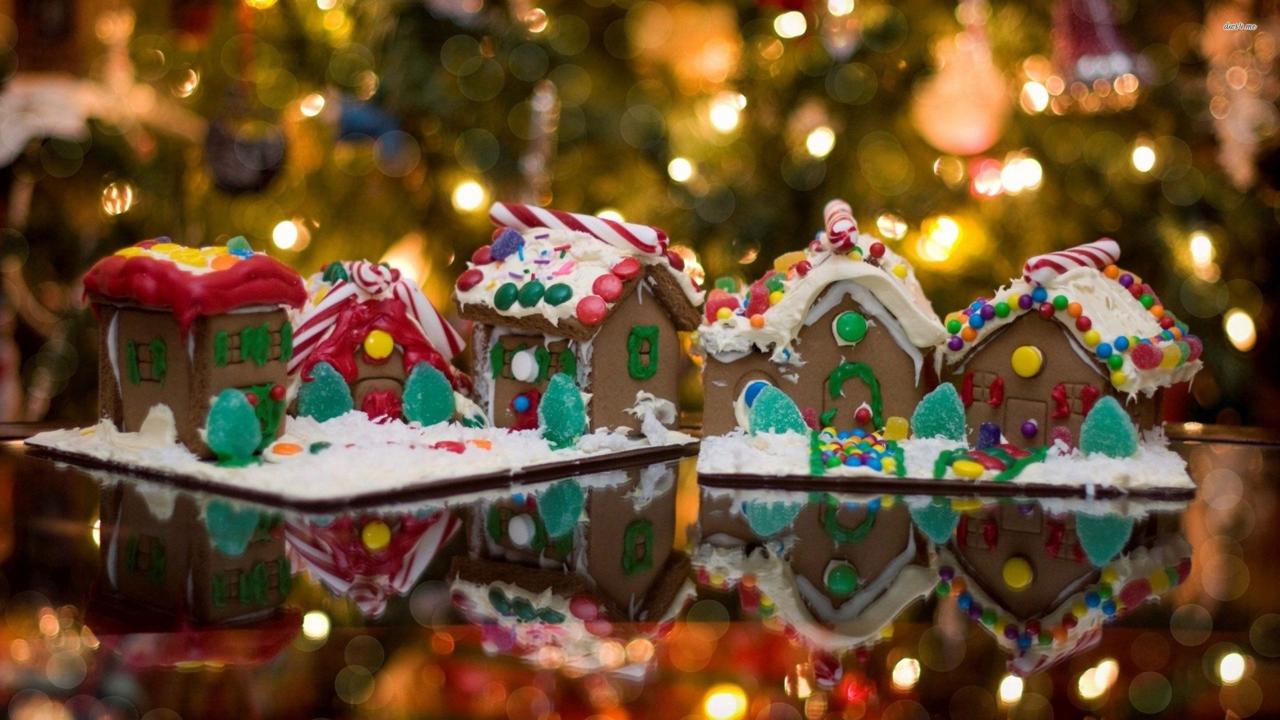 Gingerbread Houses Wallpaper Holiday