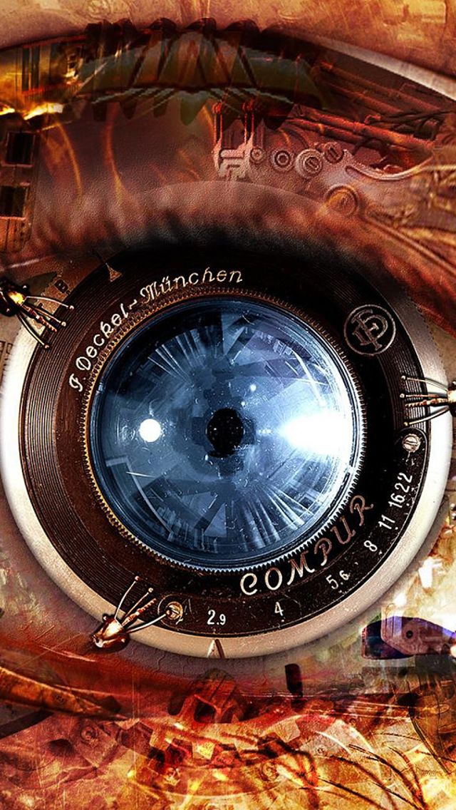 Mechanical Eye Steampunk iPhone 5s Wallpaper