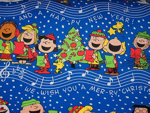Vintage Christmas Old Store Peanuts Snoopy Wrapping Paper Gift