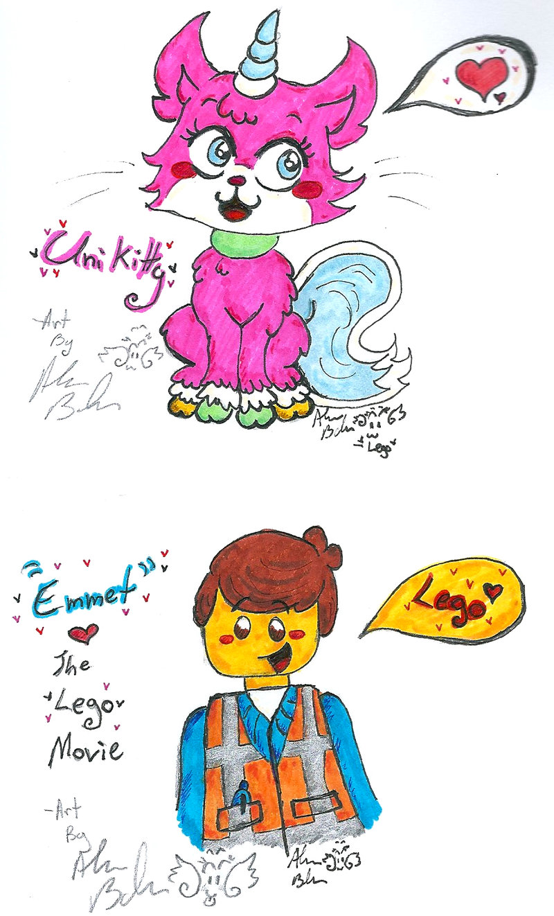 Unikitty And Emmett Lego Movie Scribbles By Kittychan2005