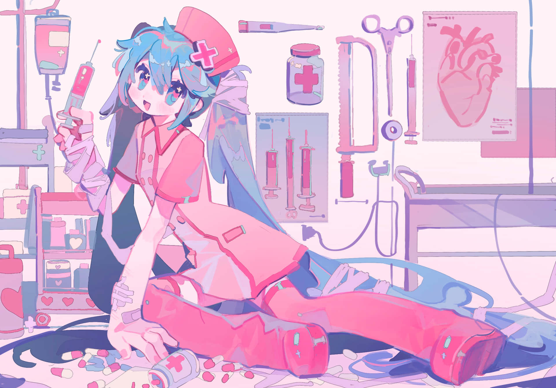 Pink Nurse Aesthetic Wallpaper