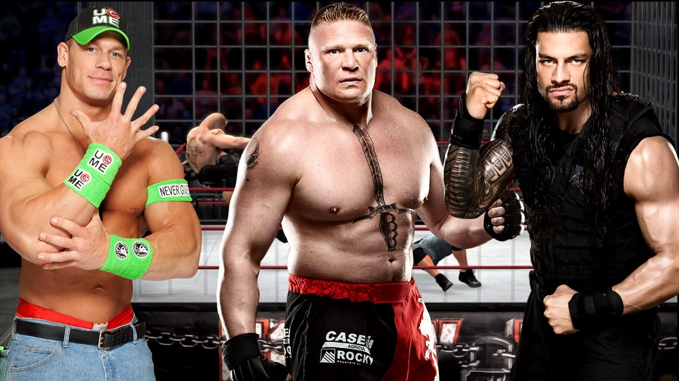 Reigns Royal Rumble John Cena And Brock Lesnar Wwe Wallpaper