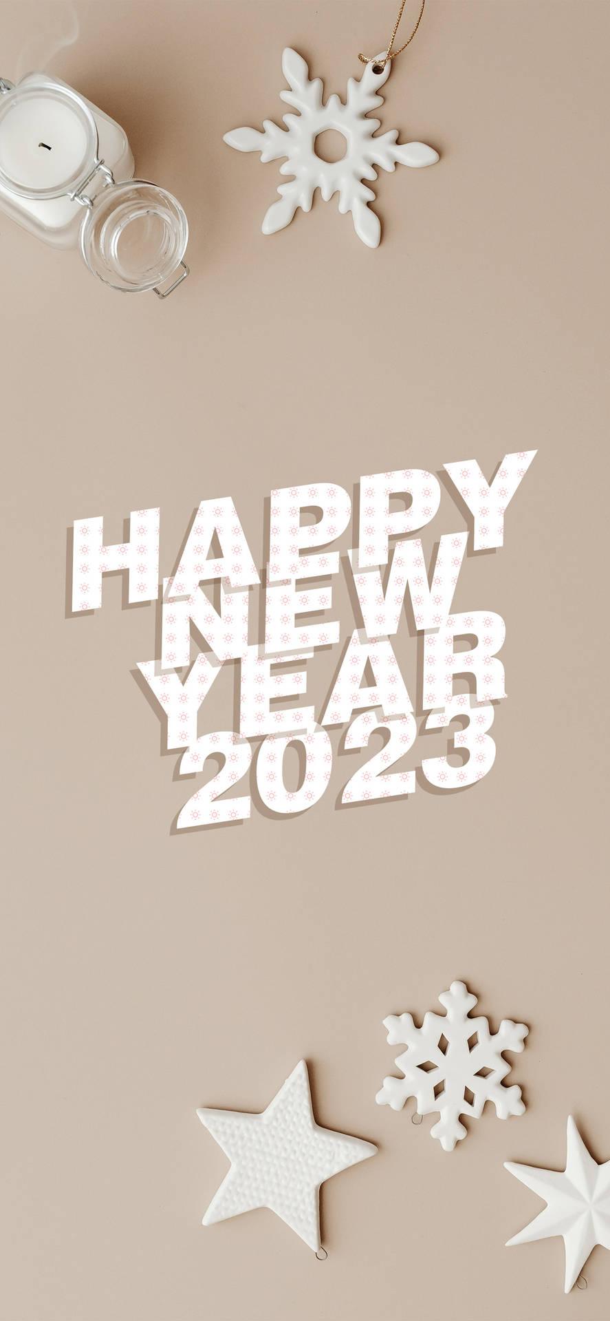 Download Silver Happy New Year Flat Lay Wallpaper
