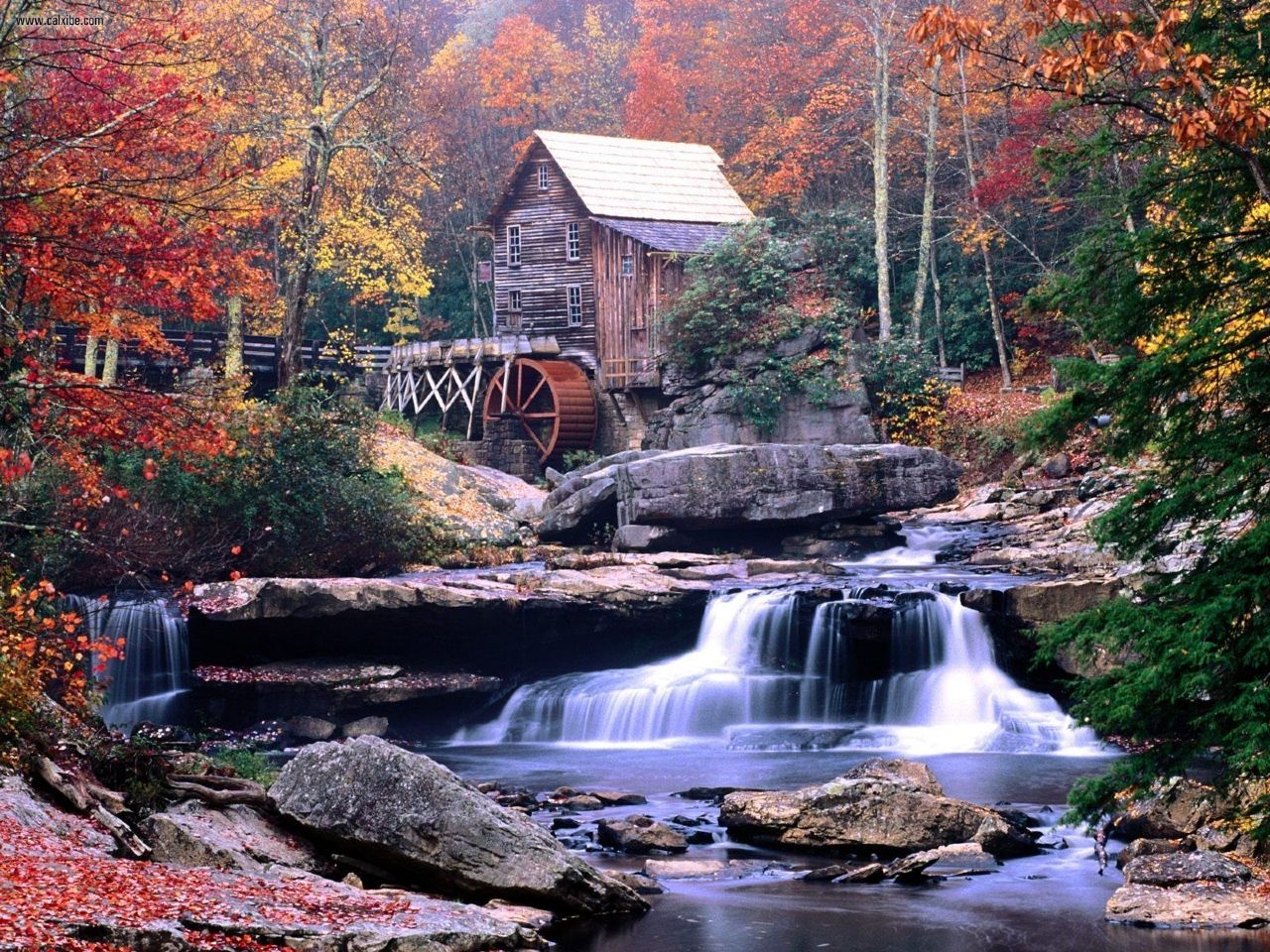 Glade Creek Grist Mill Babcock State Park West Virginia Desktop W