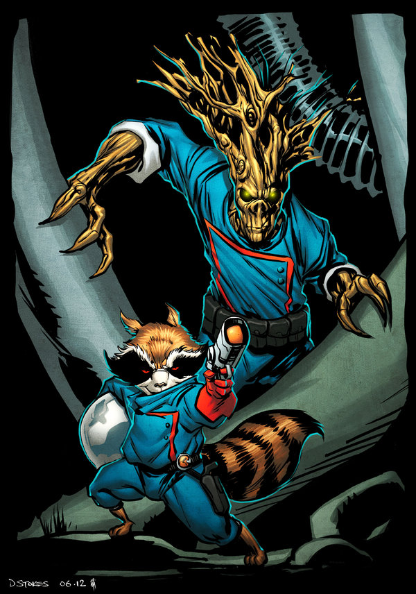 Groot And Rocket Raccoon By Spidermanfan2099
