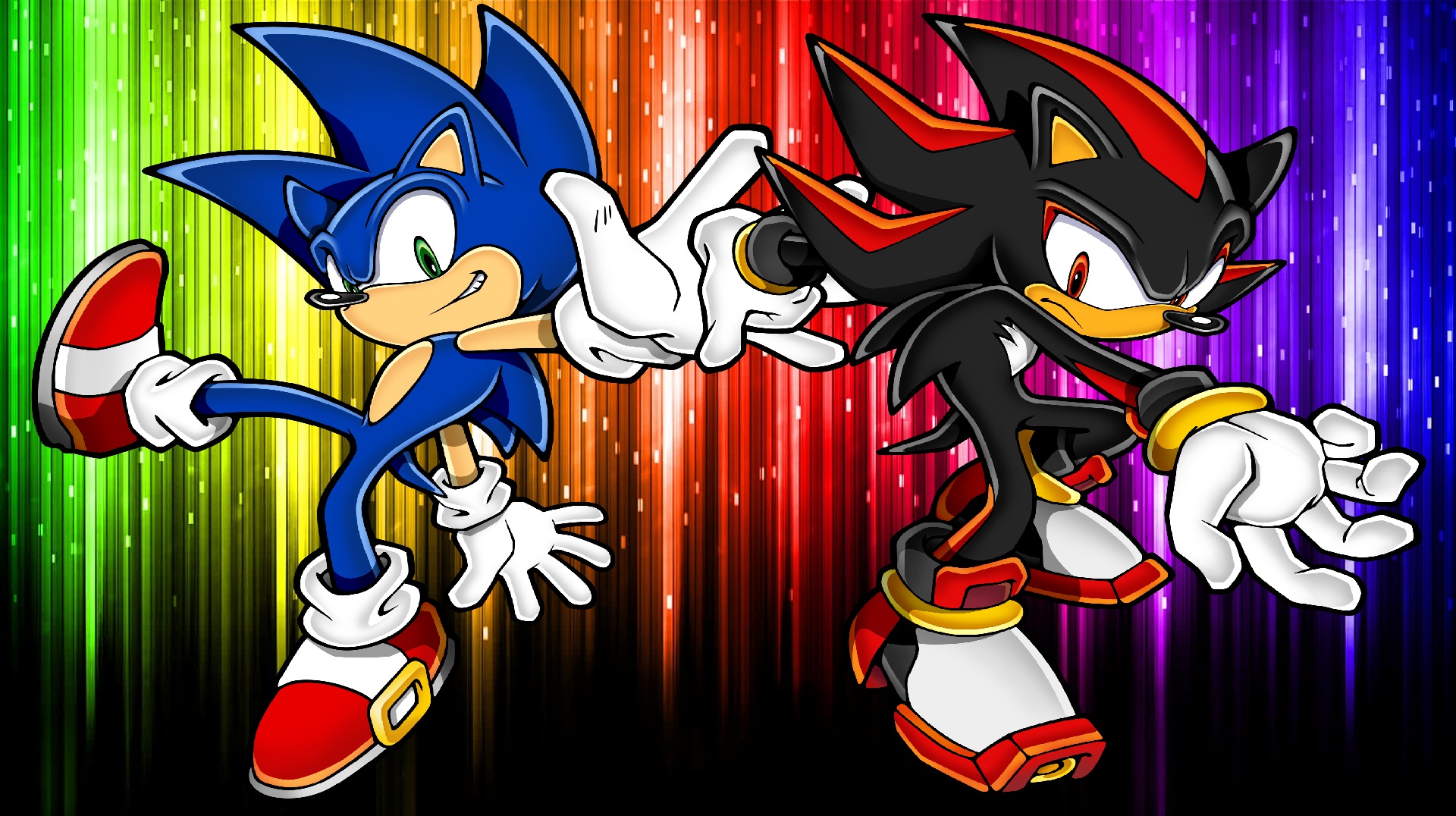 Sonic and Shadow HD neon Wallpaper by FlameFeatherdPheonix on