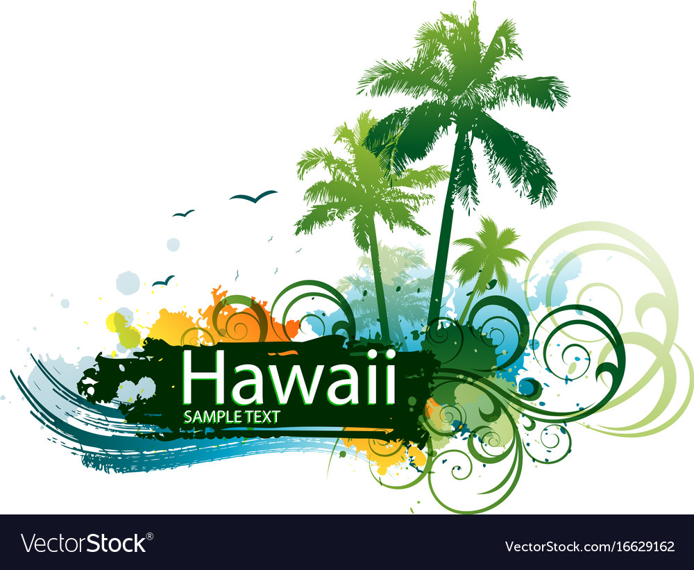 Hawaiian Tropical Background Royalty Vector Image