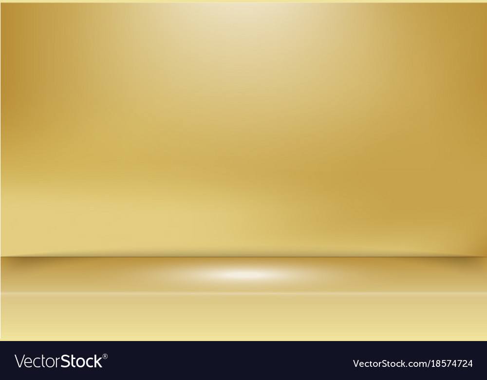 Abstract golden gold studio background Royalty Free Vector