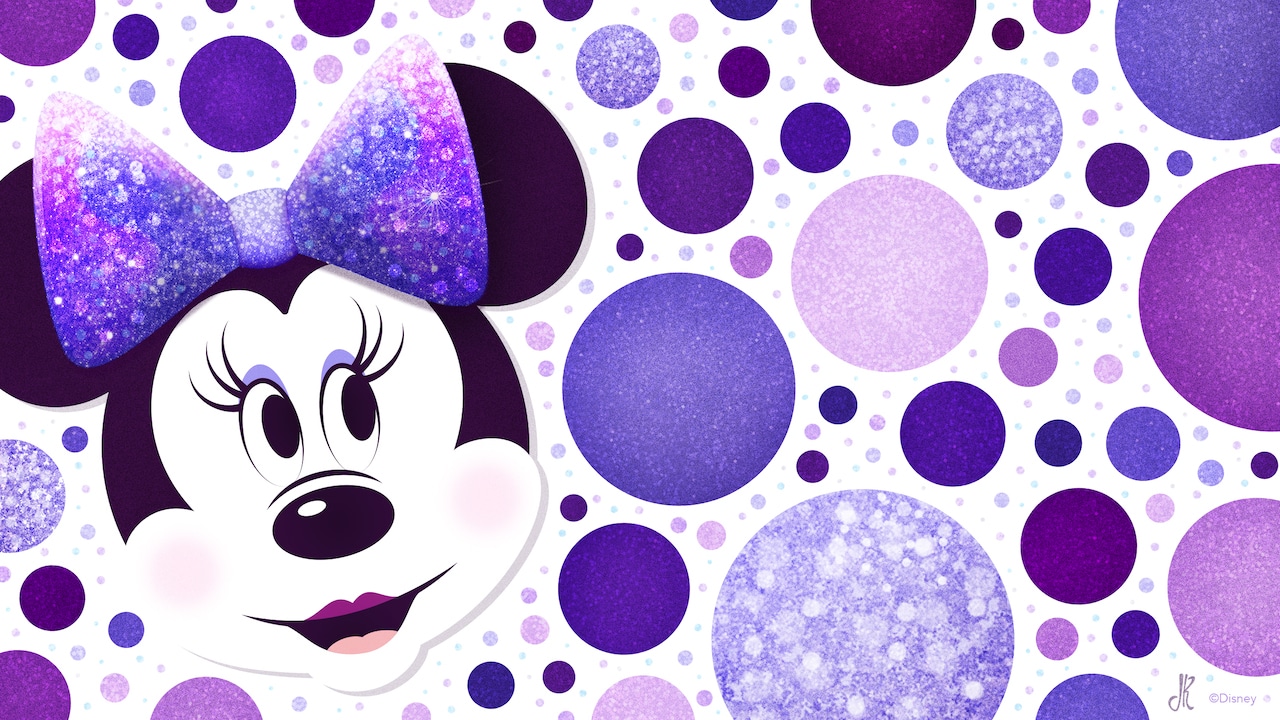 Our Minnie Mouse Purple Polka Dots Wallpaper For National