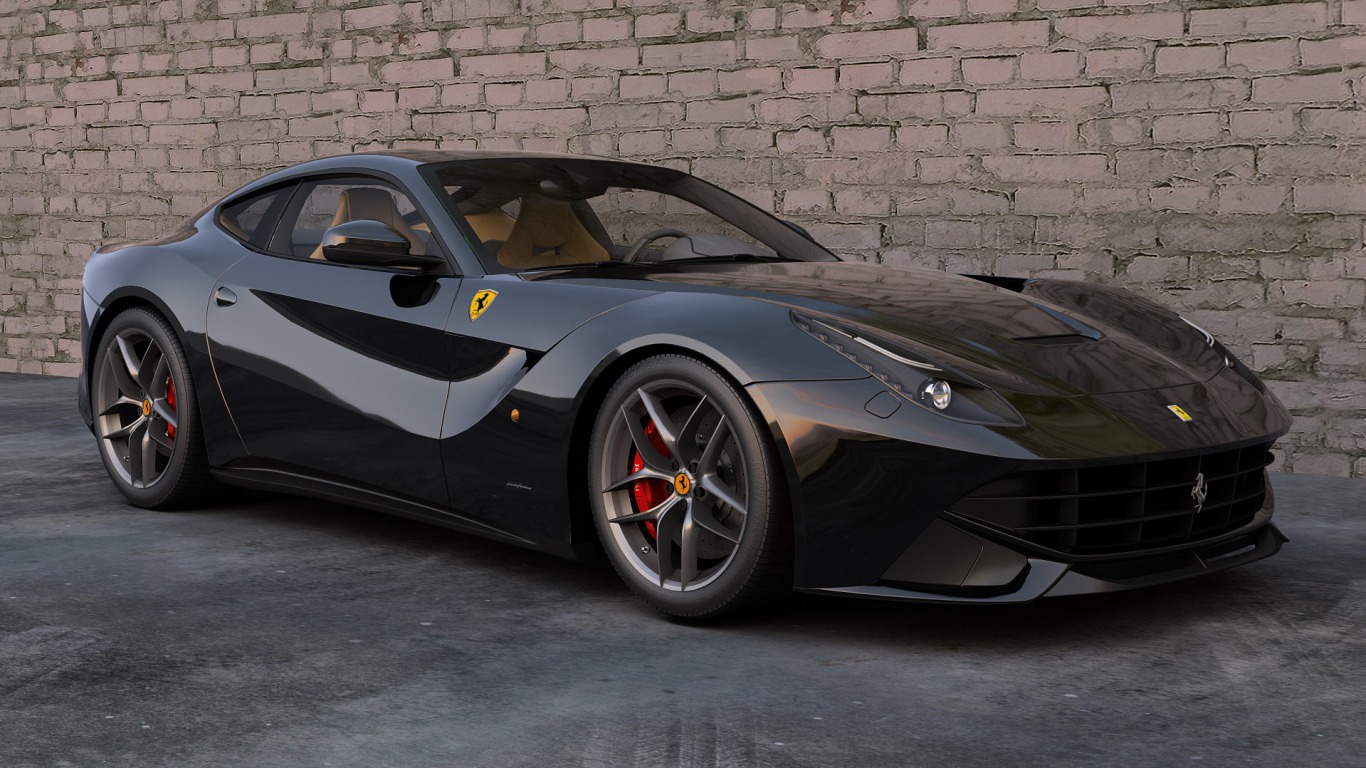 Black Ferrari F12 Berlinetta Wallpaper   HD 1366x768