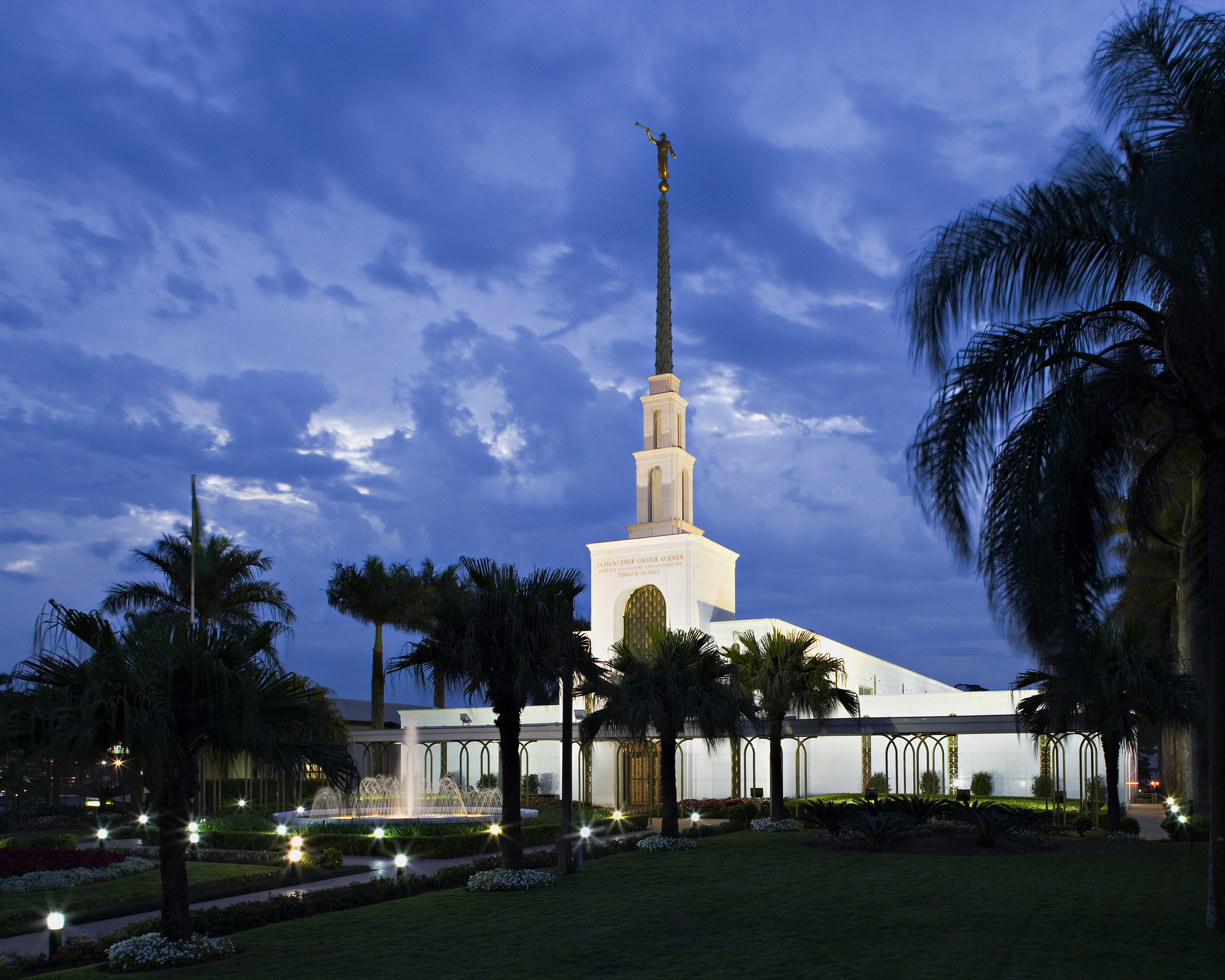 S O Paulo Brazil Temple In The Evening