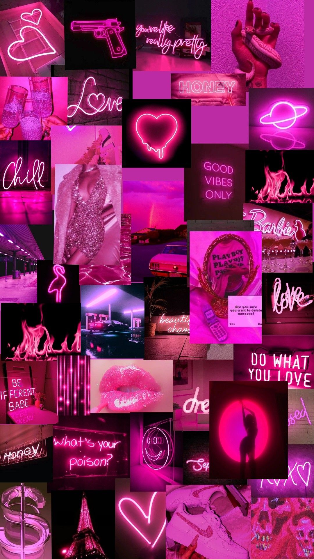 Cool Pink Neon Background Wallpaper