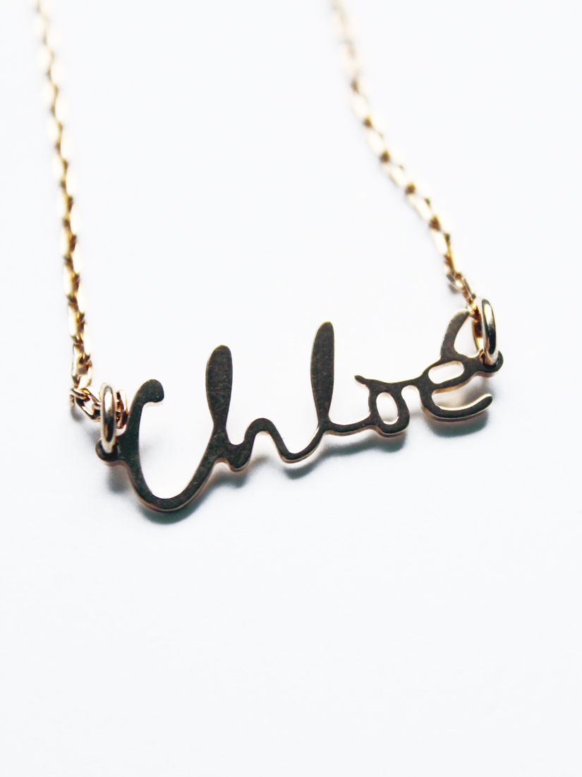 Chloe Gold Brass Chain Necklace With A Name Pendant Jpg