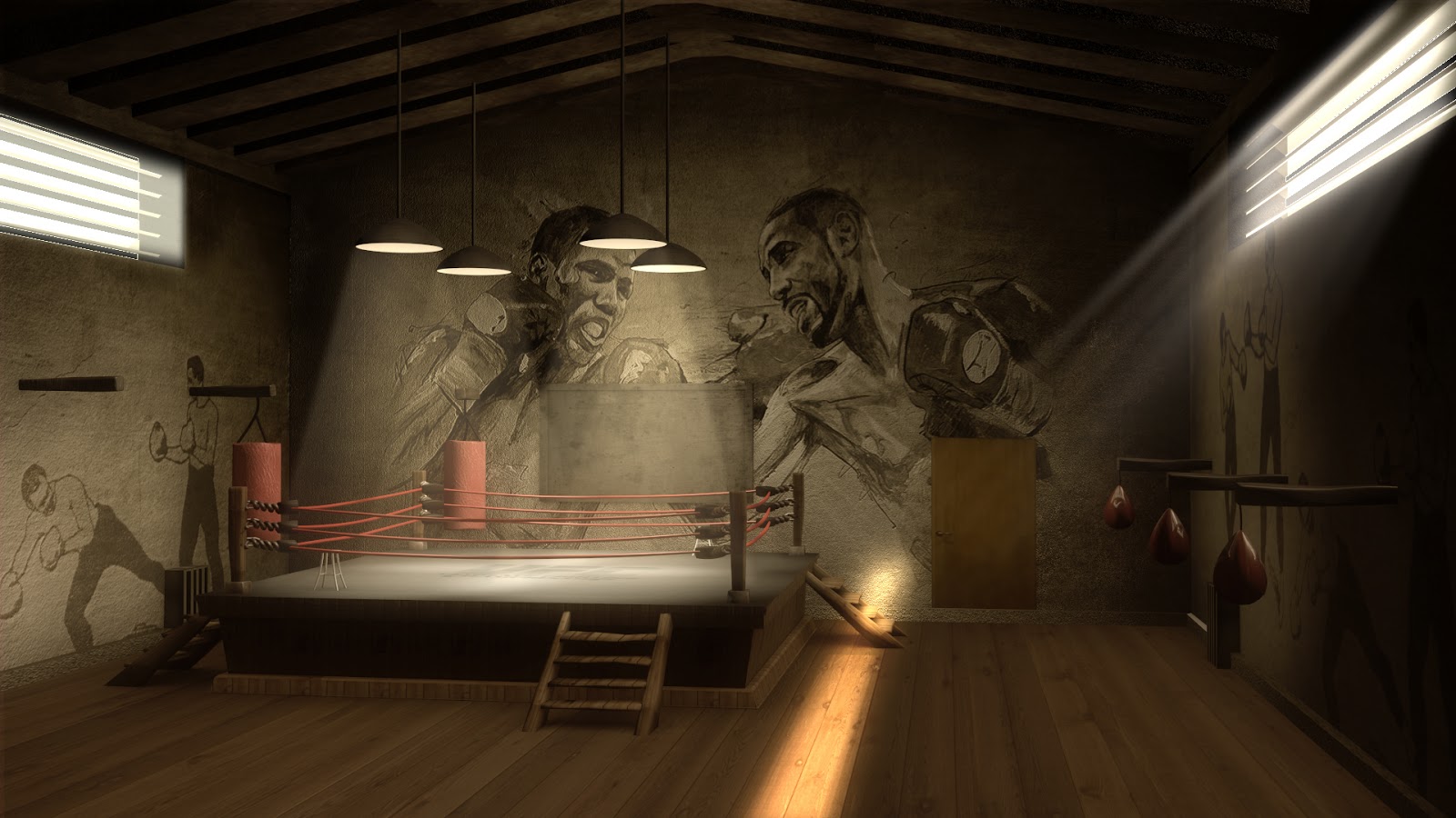 Boxing Gym Wallpaper Ring