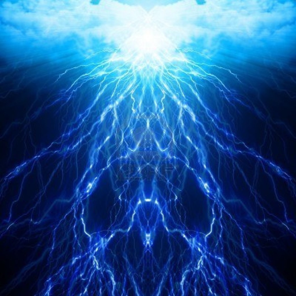 Blue Lightning Background Wallpaper HD